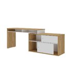 Escrivaninha Mesa Escritório Em L Ou Reta Flex 107cm Olmo E B