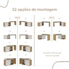 Escrivaninha Mesa Escritório Em L Ou Reta Flex 107cm Olmo E B