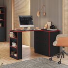 Escrivaninha Mesa Escritório Em L Retrátil Com Cômoda Módulos