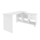 Escrivaninha Mesa Escritório Em L Retrô Gold Com 145cm Branco