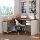 Escrivaninha Mesa Escritório Em L Retrô Gold Com 4 Gavetas Fr