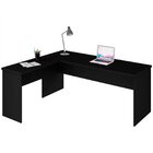 Escrivaninha Mesa Escritório Em L Tampo 120cm Preto Preto