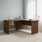 Escrivaninha Mesa Escritório Em L Thor 2 Gavetas 150cm Espres