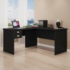Escrivaninha Mesa Escritório Em L Thor 2 Gavetas 150cm Espres