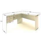 Escrivaninha Mesa Escritório Em L Thor 2 Gavetas 150cm Espres