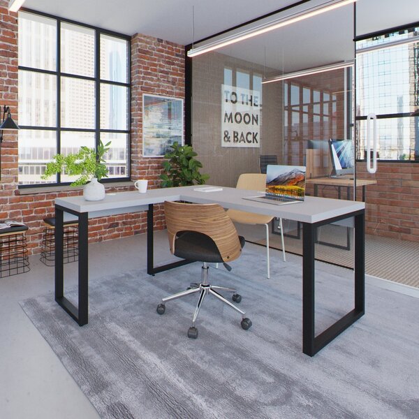 Escrivaninha Mesa Escritório Em L Yon Diretor 150x70x75 Branc