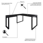 Escrivaninha Mesa Escritório Em L Yon Diretor 150x70x75 Preto