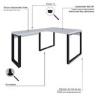 Escrivaninha Mesa Escritório Em L Yon Operacional 120x70x75 B