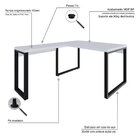 Escrivaninha Mesa Escritório Em L Yon Operacional 135x70x75 B