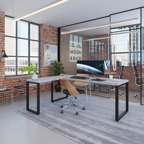 Escrivaninha Mesa Escritório Em L Yon Presidente 190x70x75 Br