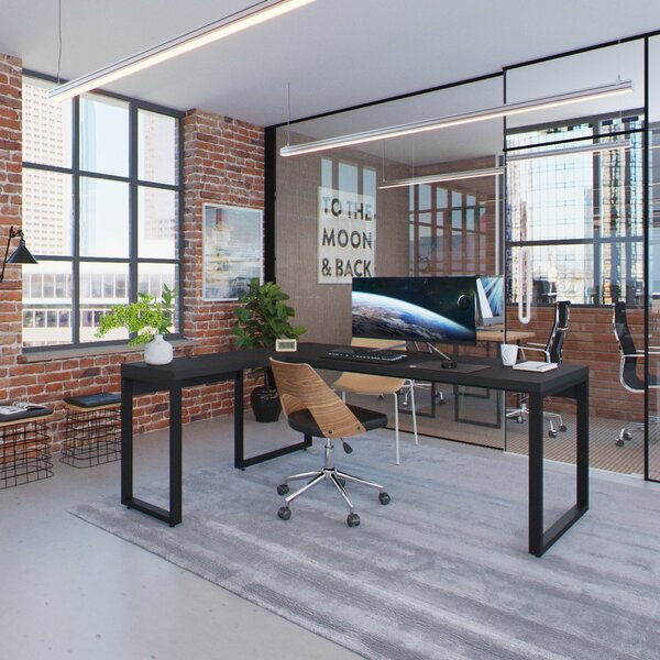 Escrivaninha Mesa Escritório Em L Yon Presidente 190x70x75 Pr