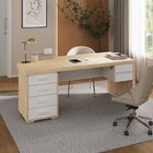 Escrivaninha Mesa Escritório Em Tamburato Com 180cm Carvalho