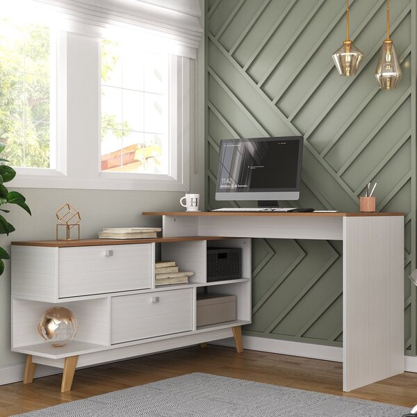 Escrivaninha Mesa Escritório Escrivaninha Em L Retrô 136x120c