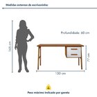 Escrivaninha Mesa Escritório Estruturada Em 2 Gavetas 130cm P