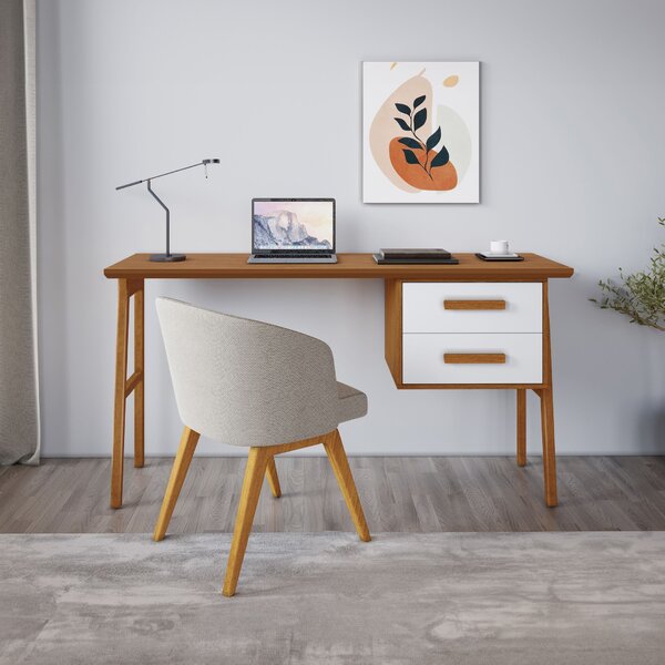 Escrivaninha Mesa Escritório Estruturada Em 2 Gavetas 130cm P