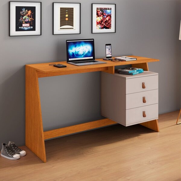 Escrivaninha Mesa Escritório Gaby Candian 75x121x45cm 3 Gavet