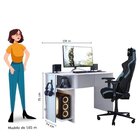 Escrivaninha Mesa Escritório/gamer E Estante Para Livros 5 Pr