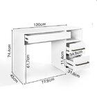 Escrivaninha Mesa Escritório Harpia 3 Gavetas 1 Nicho 120cm Y