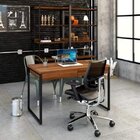 Escrivaninha Mesa Escritório Industrial 120cm 2 Gavetas Kuadr