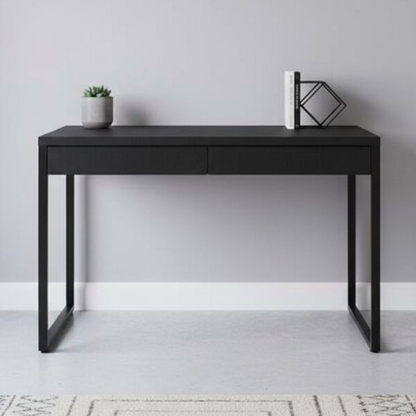 Escrivaninha Mesa Escritório Industrial 120cm 2 Gavetas Kuadr