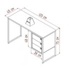 Escrivaninha Mesa Escritório Industrial 120cm 3 Gavetas Mel