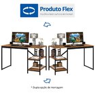 Escrivaninha Mesa Escritório Industrial 2 Prateleiras 130cm S