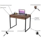 Escrivaninha Mesa Escritório Industrial 90cm 2 Gavetas Kuadra