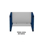 Escrivaninha Mesa Escritório Industrial 90cm Pe25 Cinza/azul