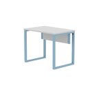 Escrivaninha Mesa Escritório Industrial 90cm Pe25 Cinza/azul