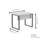 Escrivaninha Mesa Escritório Industrial 90cm Pe25 Cinza/grafi