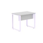 Escrivaninha Mesa Escritório Industrial 90cm Pe25 Cinza/lilás