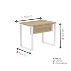 Escrivaninha Mesa Escritório Industrial 90cm Pe25 Noce/branco
