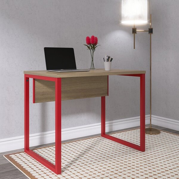 Escrivaninha Mesa Escritório Industrial 90cm Pe25 Noce Natura