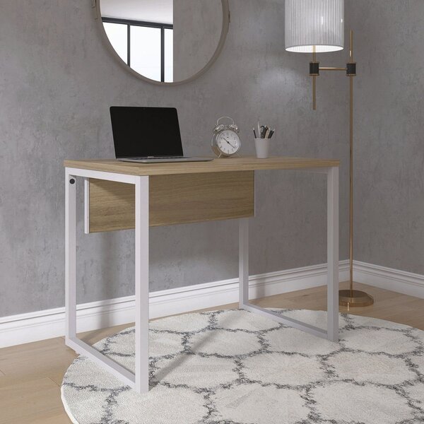 Escrivaninha Mesa Escritório Industrial 90cm Pe25 Noce Natura