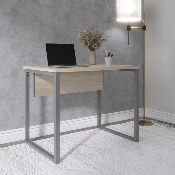 Escrivaninha Mesa Escritório Industrial 90cm Pe25 Nogueira/gr