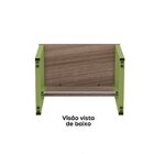 Escrivaninha Mesa Escritório Industrial 90cm Pe25 Walnut/verd