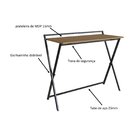 Escrivaninha Mesa Escritório Industrial Dobrável 94cm Simples