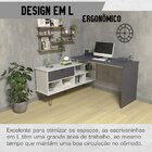 Escrivaninha Mesa Escritório Industrial Em L 1 Porta 5 Nichos