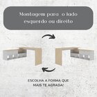 Escrivaninha Mesa Escritório Industrial Em L 1 Porta 5 Nichos