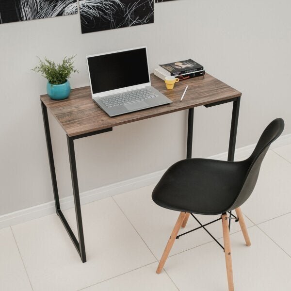 Escrivaninha Mesa Escritório Industrial Slim Yescasa Preto