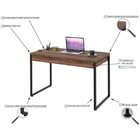 Escrivaninha Mesa Escritório Kuadra 2 Gavetas 120cm Industria