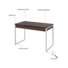 Escrivaninha Mesa Escritório Kuadra 2 Gavetas 120cm Industria