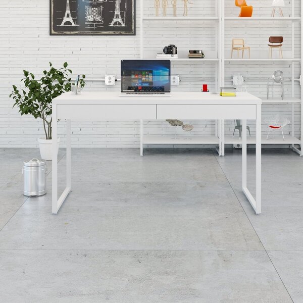 Escrivaninha Mesa Escritório Kuadra 2 Gavetas 135cm Industria