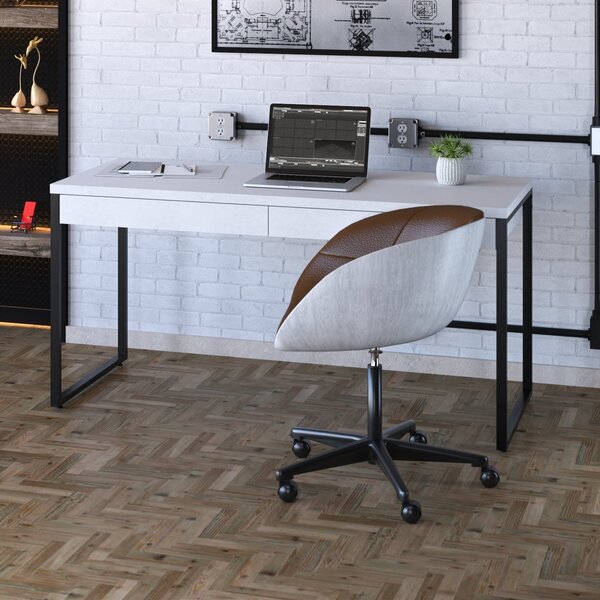 Escrivaninha Mesa Escritório Kuadra 2 Gavetas 150cm Industria