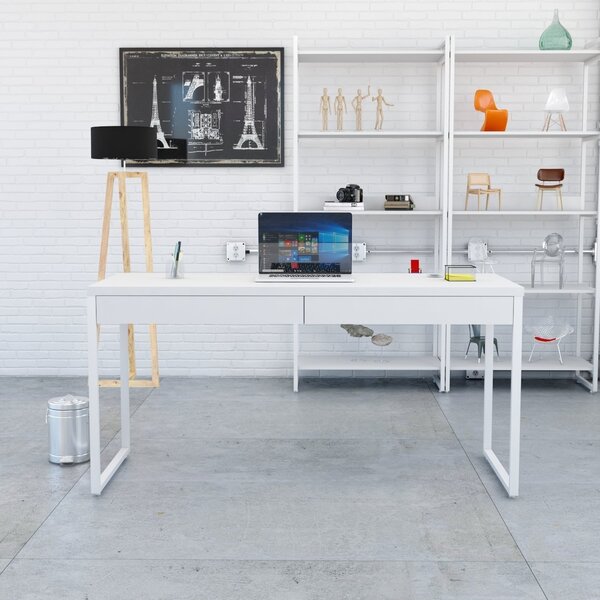 Escrivaninha Mesa Escritório Kuadra 2 Gavetas 150cm Industria