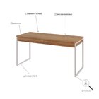 Escrivaninha Mesa Escritório Kuadra 2 Gavetas 150cm Industria