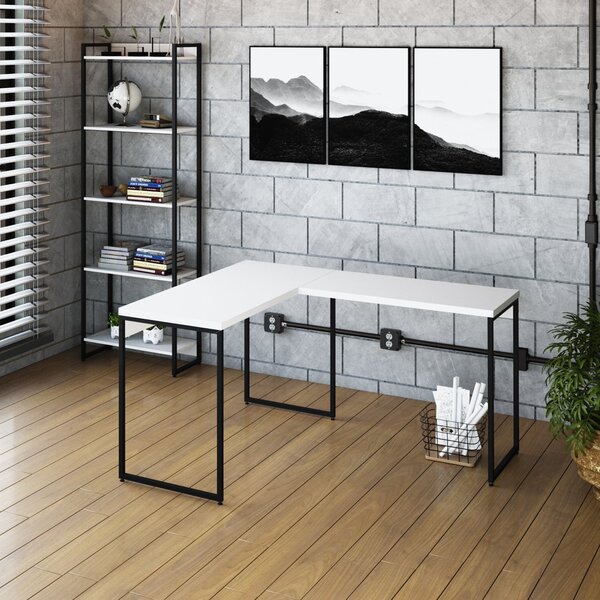 Escrivaninha Mesa Escritório L Estilo Dynamica 140cm Industri