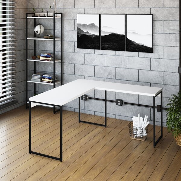 Escrivaninha Mesa Escritório L Estilo Dynamica 140cm Industri