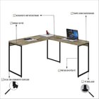 Escrivaninha Mesa Escritório L Estilo Industrial 135x140cm Dy