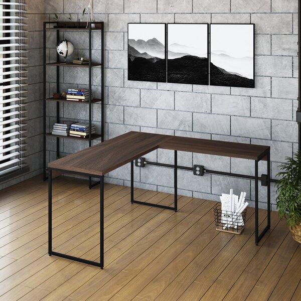 Escrivaninha Mesa Escritório L Estilo Industrial 150x140cm Dy